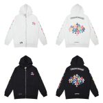 CHROME HEARTS BLACK WHITE ZIP UP HOODIE S-2