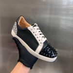 Christian Louboutin Low Top Black White Silver Sneaker – CLS048