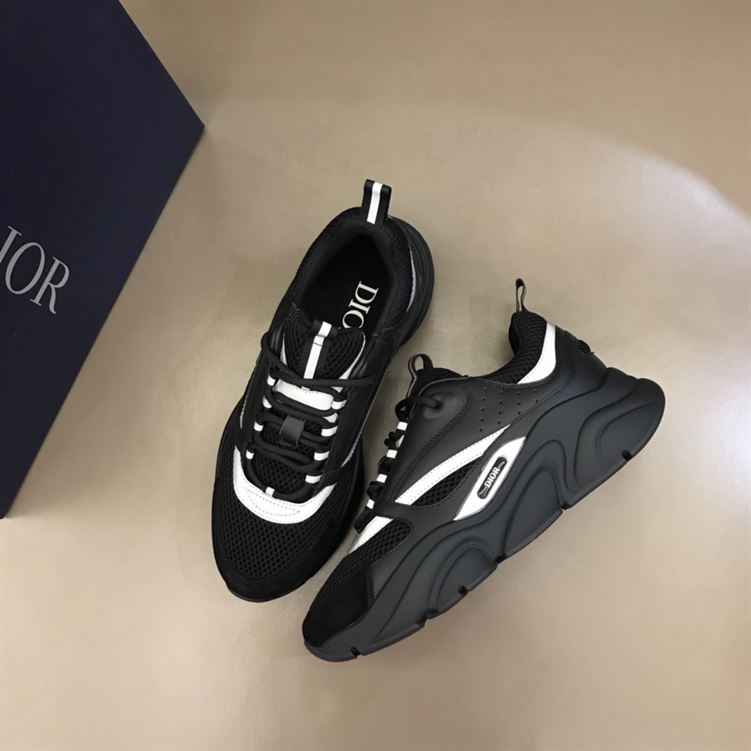 DIOR B22 SNEAKER BLACK TECHNICAL MESH AND SMOOTH CALFSKIN – DO045