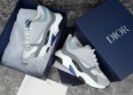DIOR B22 SNEAKERS WHITE AND BLUE TECHNICAL MESH AND GRAY CALFSKIN – DO001