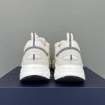 DIOR B22 SNEAKERS WHITE TECHNICAL MESH WITH WHITE AND SILVER-TONE CALFSKIN – DO002