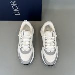 DIOR B22 SNEAKERS WHITE TECHNICAL MESH WITH WHITE AND SILVER-TONE CALFSKIN – DO002