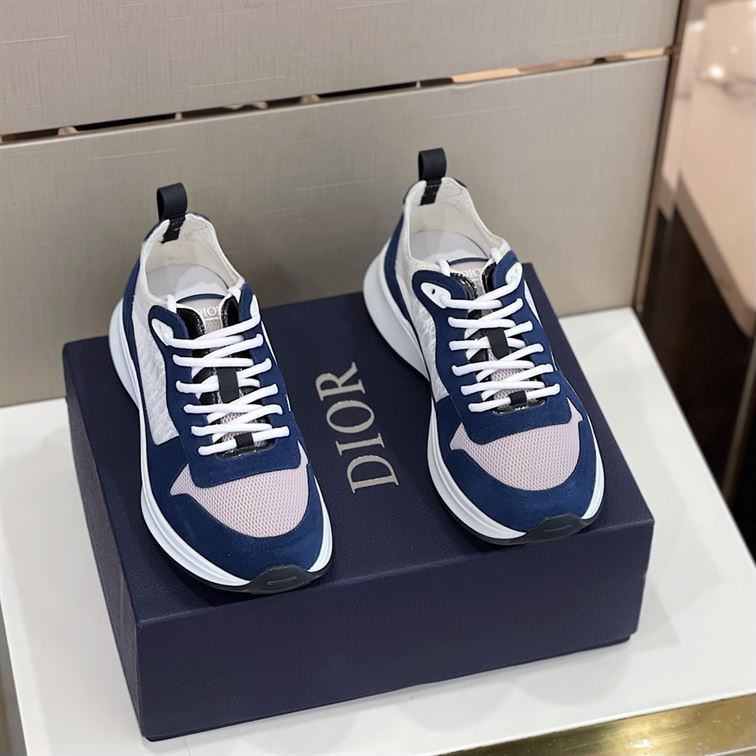 DIOR B25 RUNNER NAVY OBLIQUE SUEDE SNEAKER – DO063