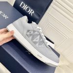 DIOR B27 LOW-TOP SNEAKER GRAY SMOOTH CALFSKIN AND CD DIAMOND CANVAS – DO139