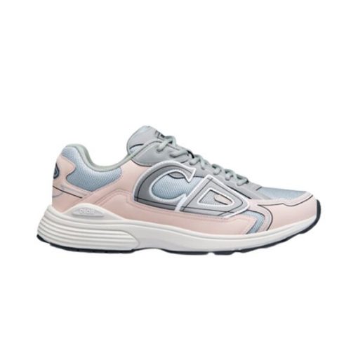 DIOR B30 SNEAKER GRAY MESH AND LIGHT PINK AND GRAY TECHNICAL FABRIC – DO058
