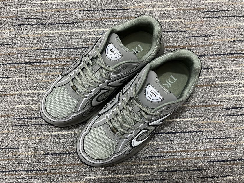 DIOR B30 SNEAKER OLIVE MESH AND TECHNICAL FABRIC – DO109