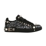 DOLCE & GABBANA CALFSKIN NAPPA PORTOFINO SNEAKERS WITH STUDS – DG018