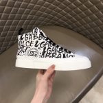 DOLCE & GABBANA CANVAS PORTOFINO LIGHT MID-TOP SNEAKERS WITH DG LOGO PRINT – DG005