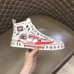 DOLCE & GABBANA HAND-PAINTED GRAFFITI CANVAS PORTOFINO LIGHT MID-TOP SNEAKERS – DG004