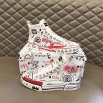 DOLCE & GABBANA HAND-PAINTED GRAFFITI CANVAS PORTOFINO LIGHT MID-TOP SNEAKERS – DG004