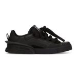 DOLCE & GABBANA MIXED-MATERIAL PORTOFINO SNEAKERS IN BLACK – DG038