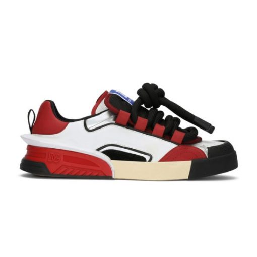 DOLCE & GABBANA MIXED-MATERIAL PORTOFINO SNEAKERS IN MULTICOLOR – DG039
