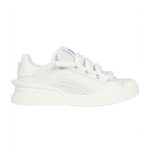 DOLCE & GABBANA MIXED-MATERIAL PORTOFINO SNEAKERS IN WHITE – DG036