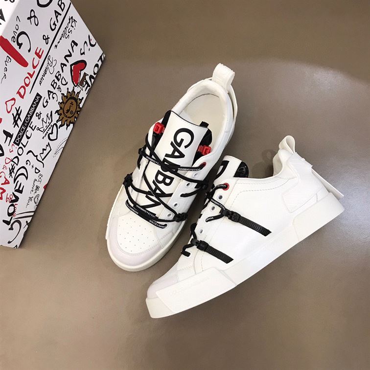 DOLCE & GABBANA PORTOFINO SNEAKER IN CALFSKIN AND PATENT LEATHER – DG031