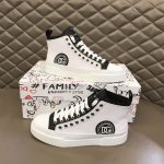 DOLCE & GABBANA QUILTED TWO-TONE NYLON PORTOFINO LIGHT MID-TOP SNEAKERS IN WHITE – DG015