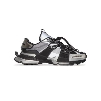 DOLCE & GABBANA SPACE LOW-TOP SNEAKERS IN BLACK AND GREY – DG013