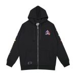 CHROME HEARTS BLACK WHITE ZIP UP HOODIE S-2