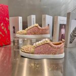 Christian Louboutin Red Bottom Pink Glitter Sneaker – CLS044