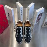 Christian Louboutin Low Top Black Silver Sneaker – CLS049