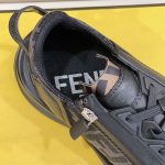 FENDI FLOW BLACK LEATHER LOW TOPS – FDS017