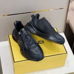 FENDI FLOW BLACK LEATHER LOW TOPS – FDS017