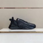 FENDI FLOW BLACK LEATHER LOW TOPS – FDS017