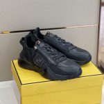 FENDI FLOW BLACK LEATHER LOW TOPS – FDS017