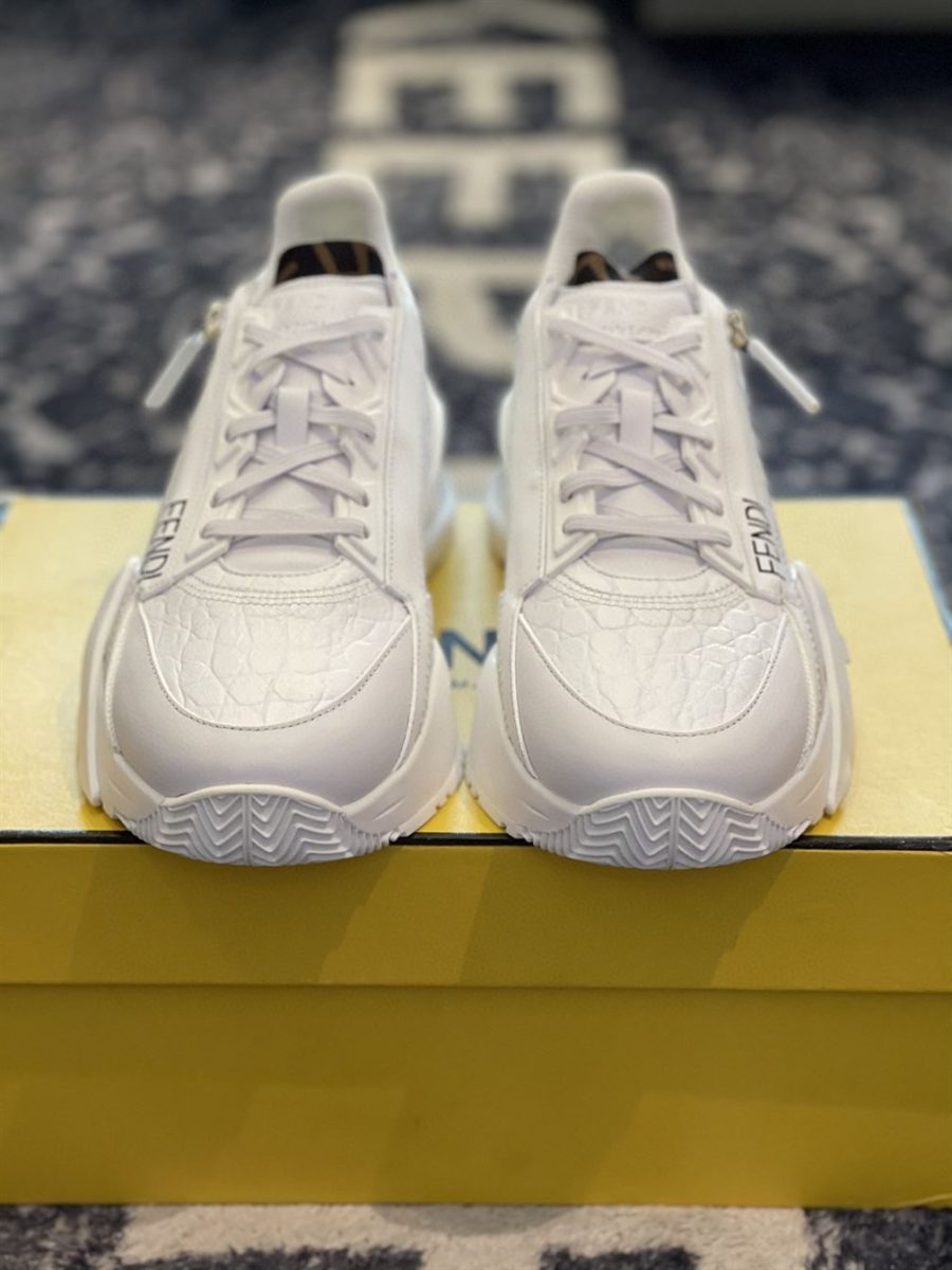 FENDI FLOW WHITE CAIMAN LOW TOPS – FDS012