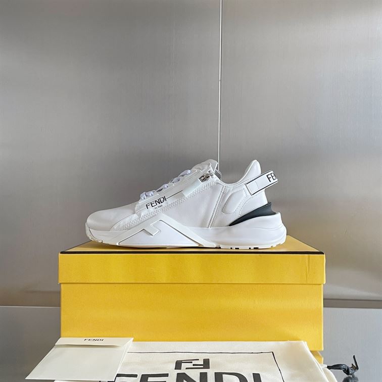 FENDI FLOW WHITE LEATHER LOW TOPS – FDS015