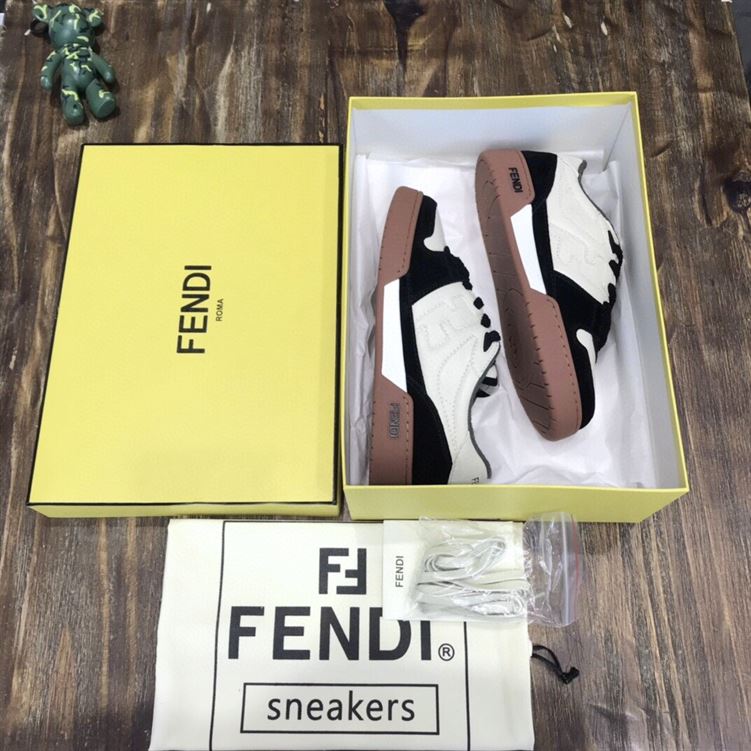 FENDI MATCH LOW-TOP SNEAKERS IN BLACK SUEDE – FDS005