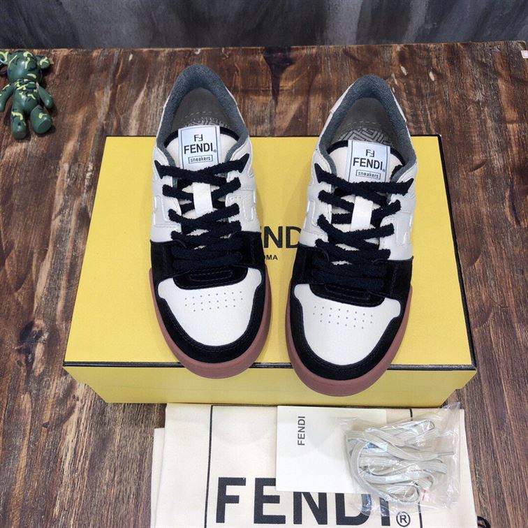 FENDI MATCH LOW-TOP SNEAKERS IN BLACK SUEDE – FDS005
