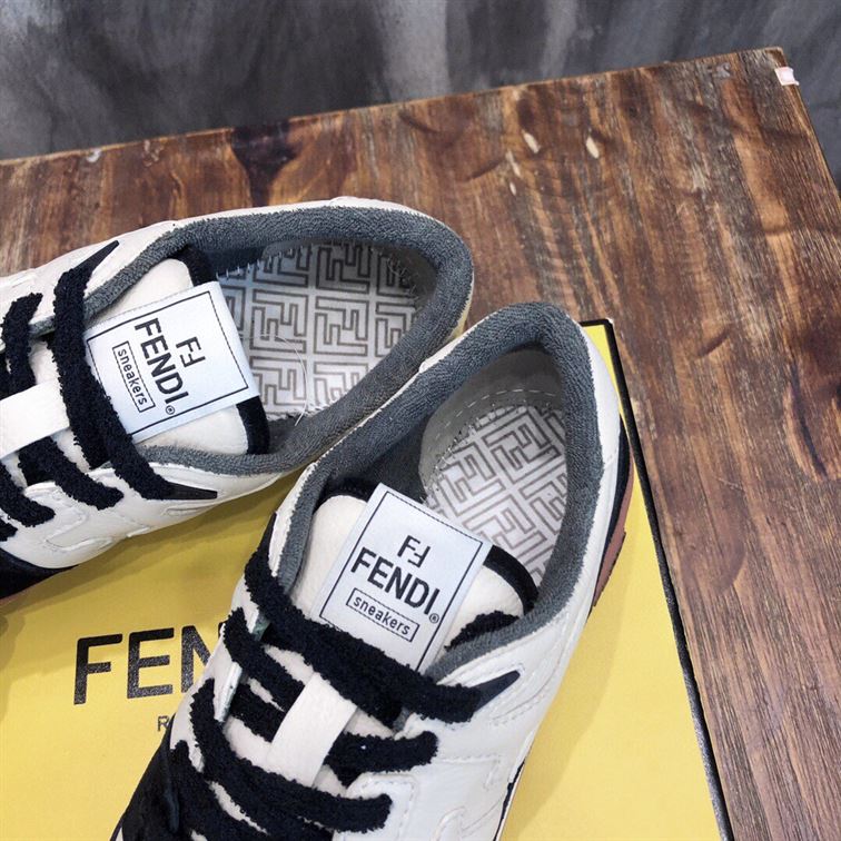 FENDI MATCH LOW-TOP SNEAKERS IN BLACK SUEDE – FDS005