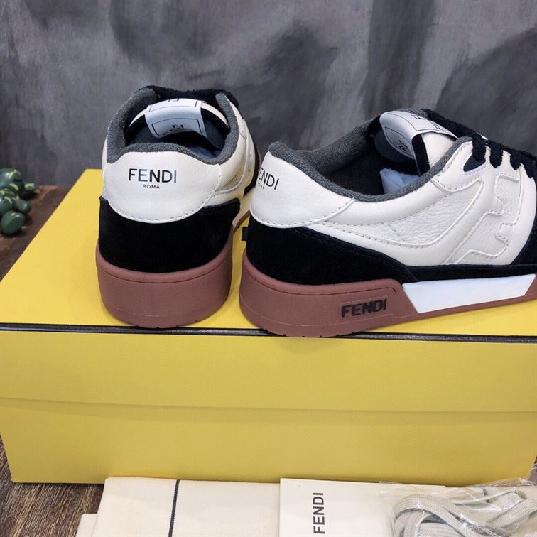 FENDI MATCH LOW-TOP SNEAKERS IN BLACK SUEDE – FDS005