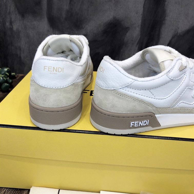FENDI MATCH LOW-TOP SNEAKERS IN WHITE SUEDE – FDS004