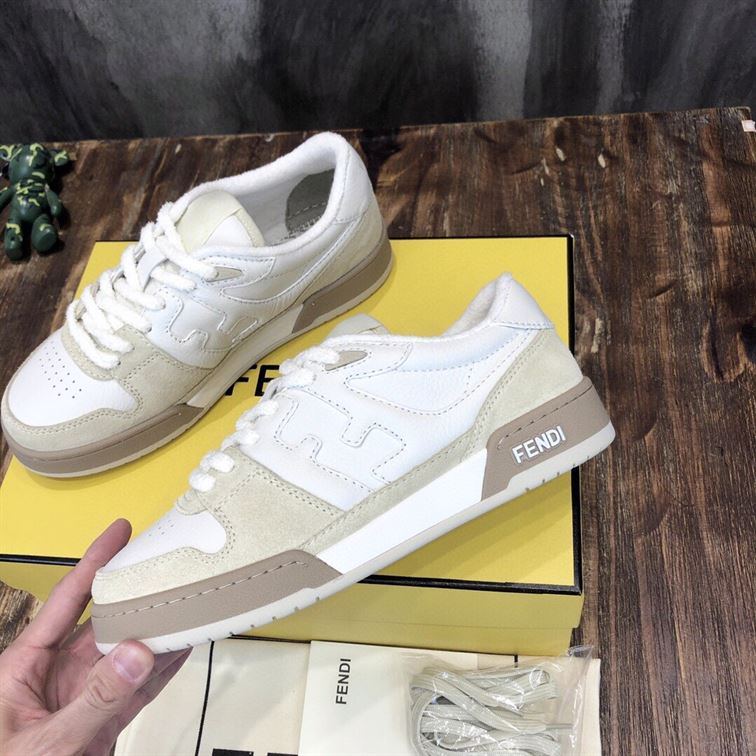 FENDI MATCH LOW-TOP SNEAKERS IN WHITE SUEDE – FDS004