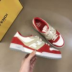 FENDI MATCH RED LEATHER LOW-TOPS SNEAKERS – FDS001