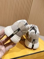 FENDY FASTER TRAINERS BEIGE NUBUCK LEATHER LOW TOPS – FDS020