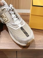 FENDY FASTER TRAINERS BEIGE NUBUCK LEATHER LOW TOPS – FDS020