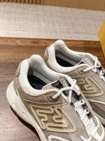 FENDY FASTER TRAINERS BEIGE NUBUCK LEATHER LOW TOPS – FDS020