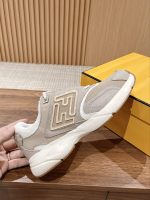 FENDY FASTER TRAINERS BEIGE NUBUCK LEATHER LOW TOPS – FDS020