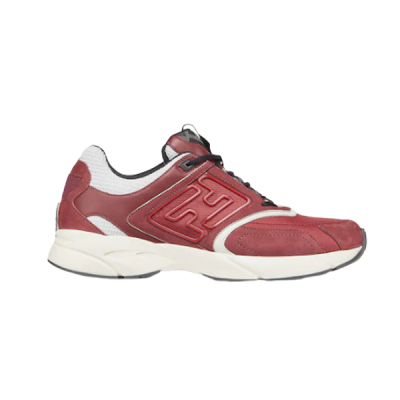 FENDY FASTER TRAINERS BURGUNDY NUBUCK LEATHER LOW TOPS – FDS021