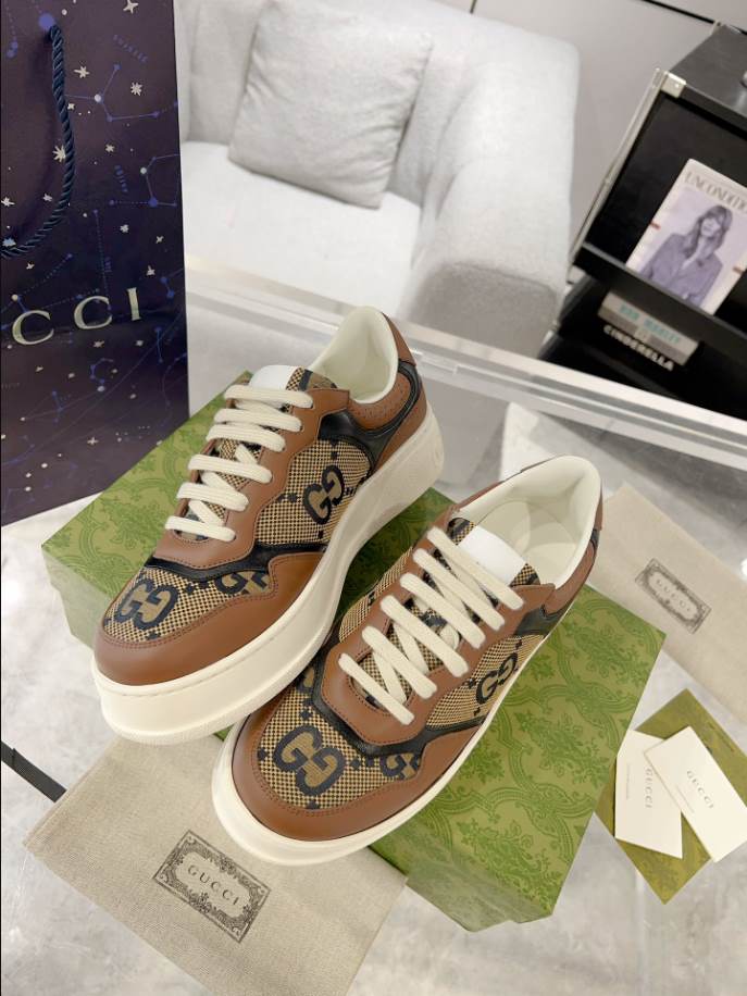 Gucci Brown Monogram GC Black Sneakers – GCC194