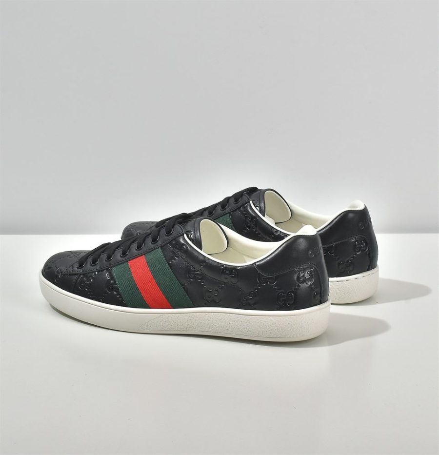 GUCCI ACE SIGNATURE SNEAKER BLACK – GCC028