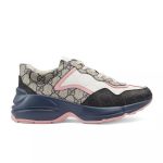 GUCCI RHYTON GG-MONOGRAM LEATHER-TRIM CANVAS TRAINERS – GCC106