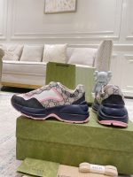 GUCCI RHYTON GG-MONOGRAM LEATHER-TRIM CANVAS TRAINERS – GCC106