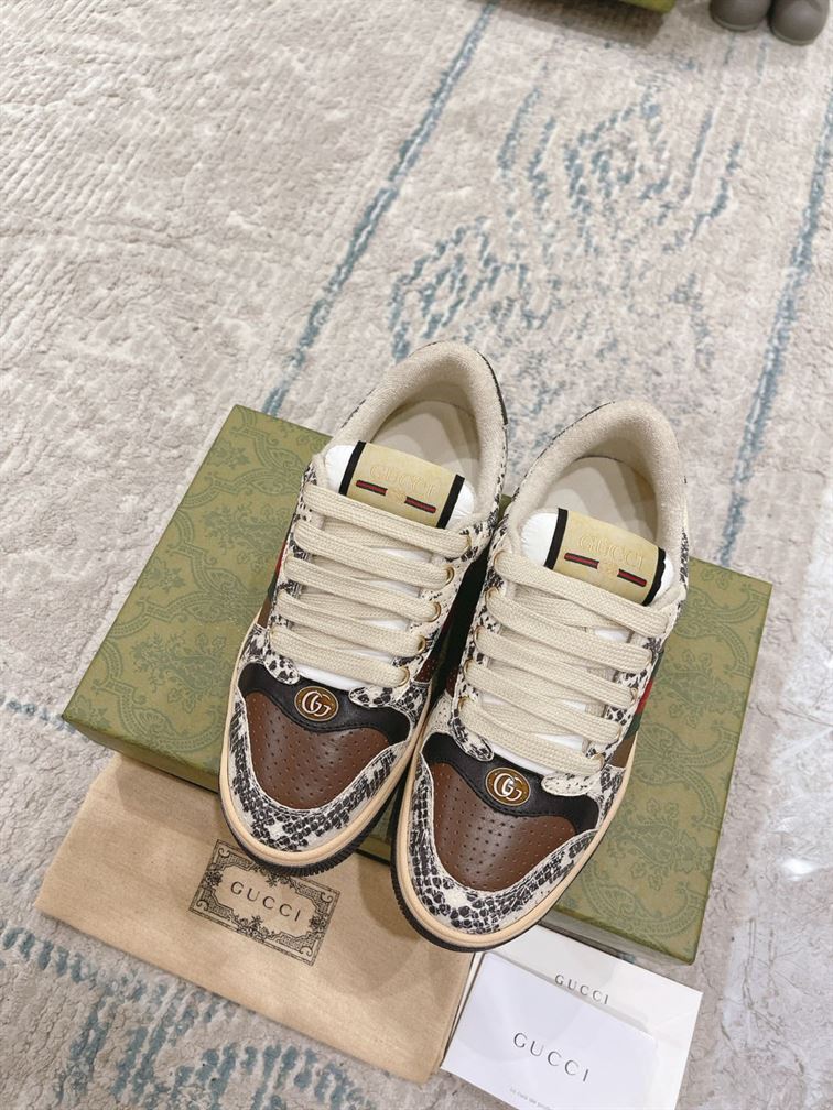GUCCI SCREENER PYTHON-EMBOSSED LEATHER SNEAKER – GCC108