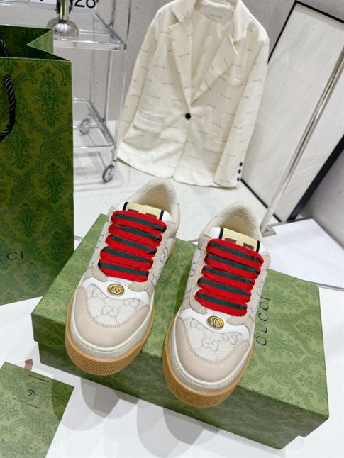 GUCCI SCREENER SNEAKERS IN GG LUREX AND NABUK – GCC123