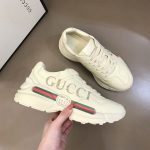 GUCCI WOMEN’S RHYTON GUCCI LOGO LEATHER SNEAKER – GCC008