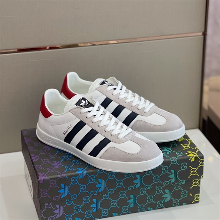 GUCCI X ADIDAS GAZELLE LOW-TOP SNEAKERS IN WHITE – GCC030
