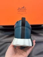 Hermes Men’s Bouncing Sneakers in Blue Leather – HM008